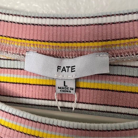 NWT Fate Kristen Striped Pink Mini Dress Size Large - Picture 4 of 7